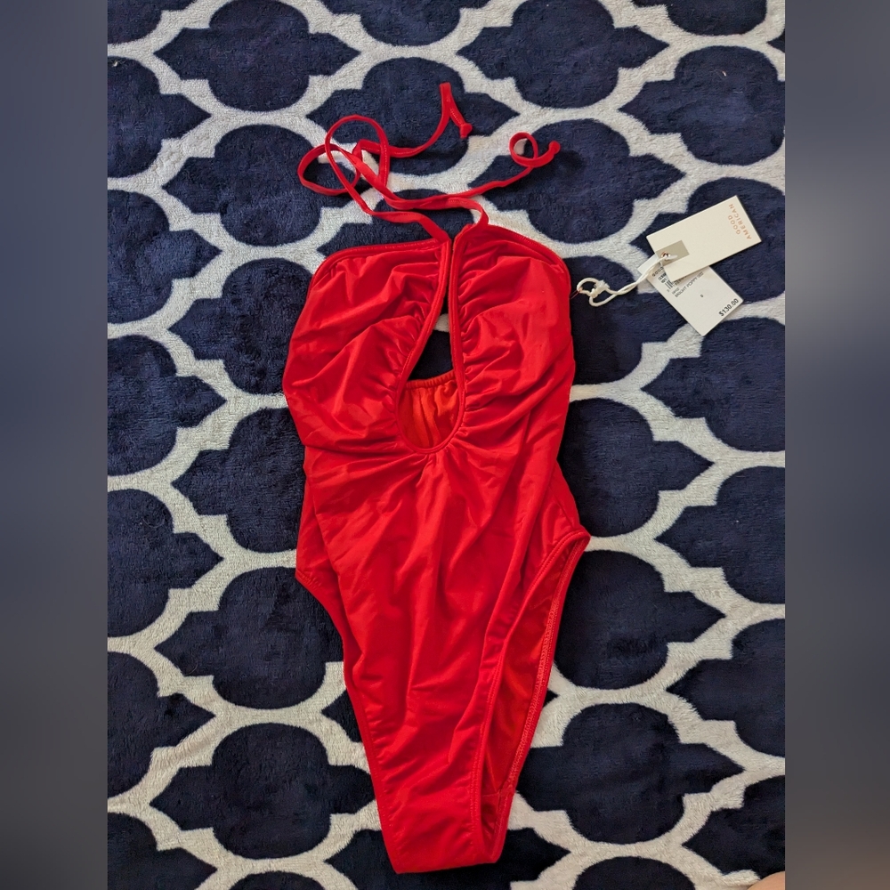 Good American Leilani 1 piece Bright Poppy NWT